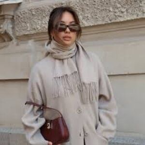 Naadam Cashmino Sweater Jacket w/ Detachable Scarf